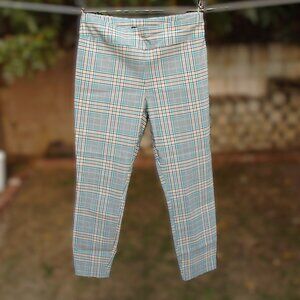 New York & Company Whitney Pull-On Plaid Pants L